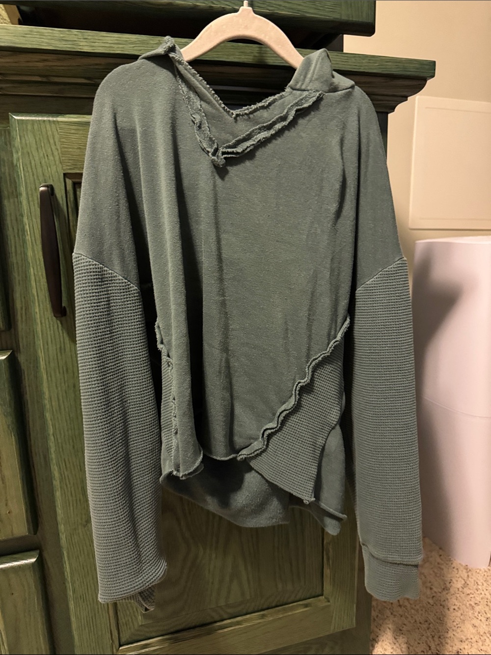 BKE Olive Green Distressed Hoodie Sweatshirt